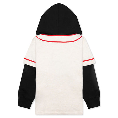 Kid's Bape Logo Layered Baseball Sweatshirt - Ivory
