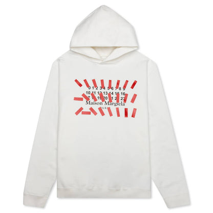 Stripe Stamp Hooded Sweatshirt - Off-White