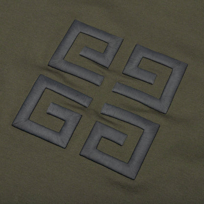Oversized Fit Givenchy Embroidery T-Shirt - Greyish Green