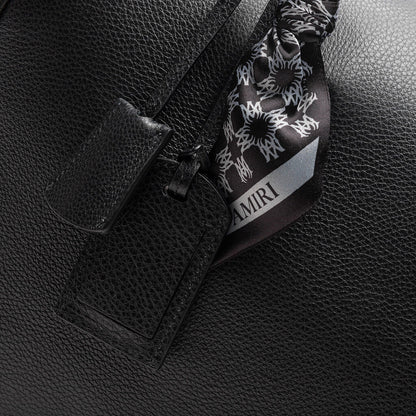 Pebbled Leather Weekender Bag - Black