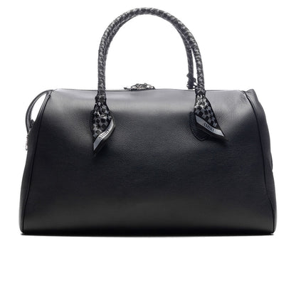 Pebbled Leather Weekender Bag - Black