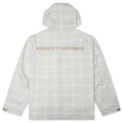 Plaid Windbreaker Jacket - Cream