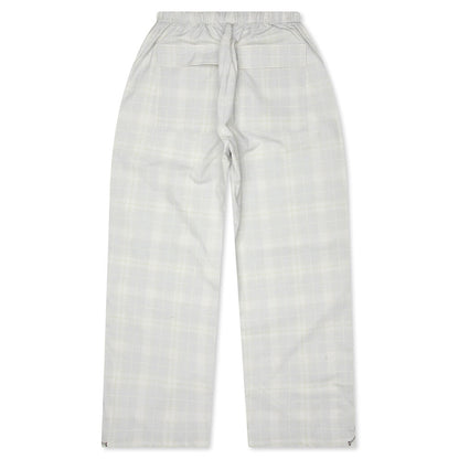 Plaid Windbreaker Pants - Cream