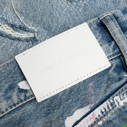 Purple Denim P011 - Heavy Repairs And Paint Light Indigo