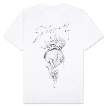 Chandelier and Snake Print T-Shirt - White