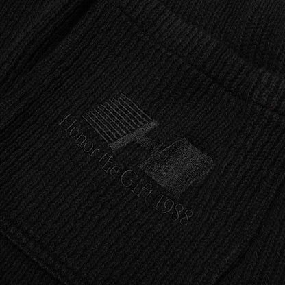 Rib Knit Drawcord 7" Shorts - Black