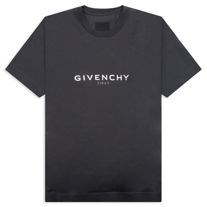 Slim Fit Reverse Print T-Shirt - Charcoal