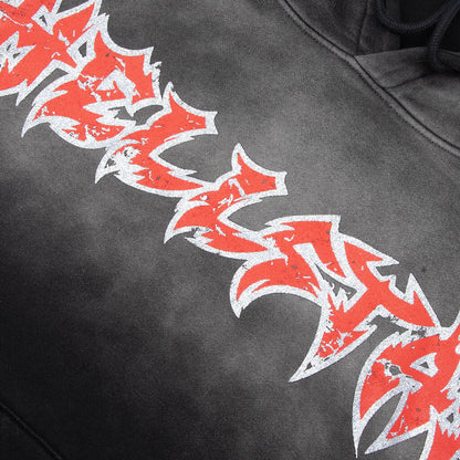 Stars Shine Graffiti Hoodie - Black/Red