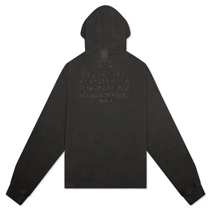 Reverse Applicated Stitch Logo Zipped Hoodie - Charcoal