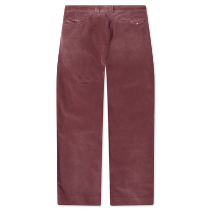 Synanon Cord Pleated Pant - Burgundy