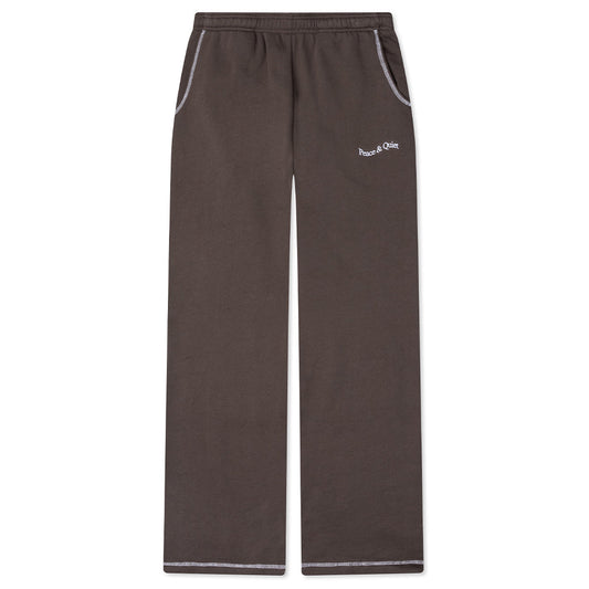 Wordmark Reverse Stitched Sweatpants - Brown