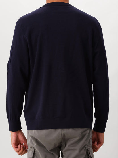 C.P. Company Trui Blauw Knitted Crewneck