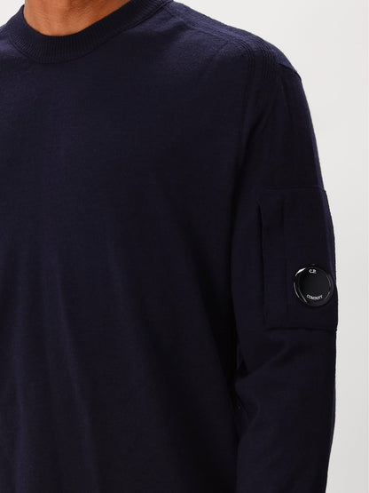 C.P. Company Trui Blauw Knitted Crewneck