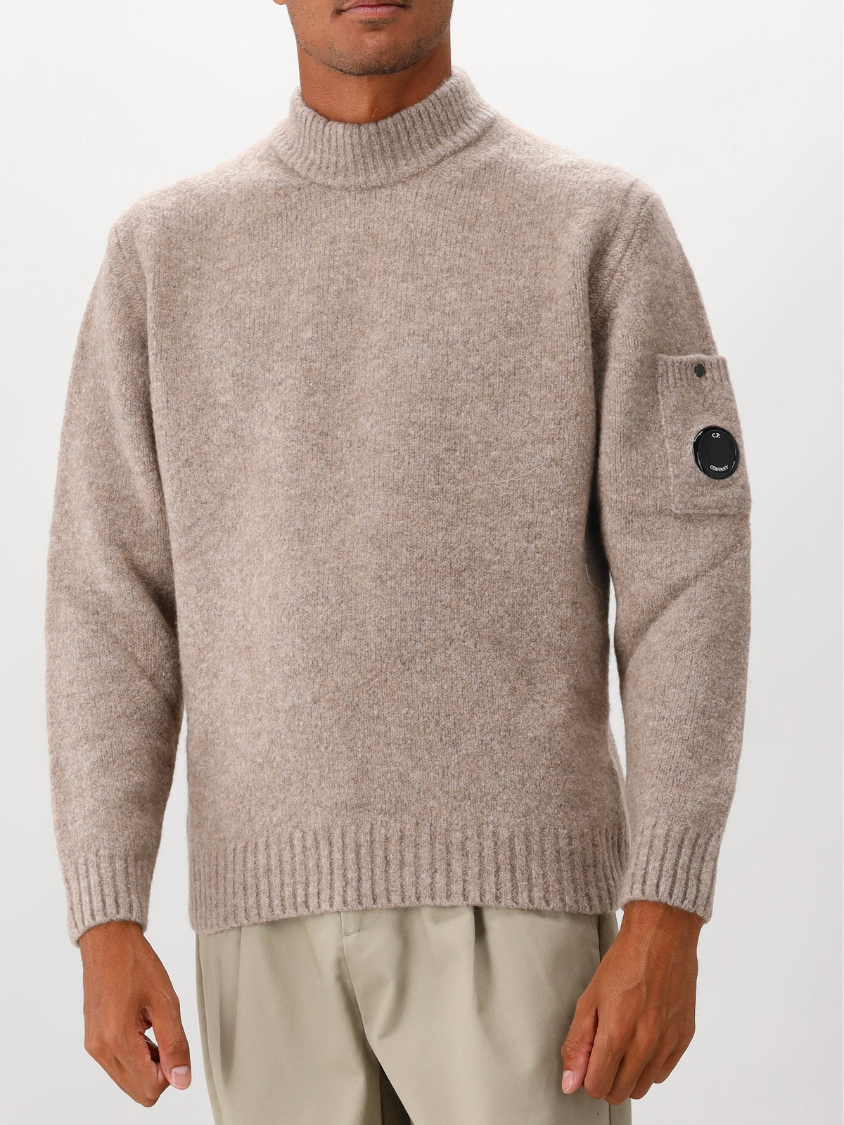 C.P. Company Gebreide Trui Beige Turtle Neck