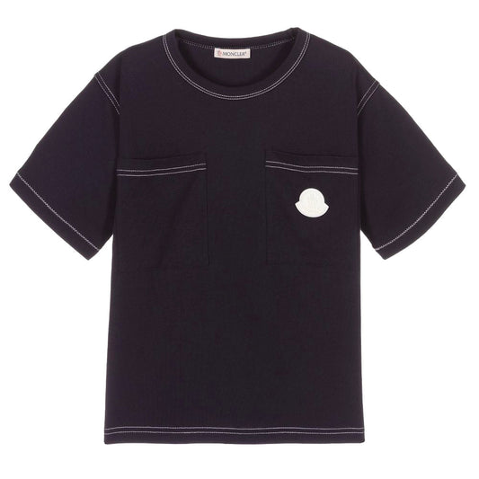 Kids Moncler Navy Logo T-Shirt