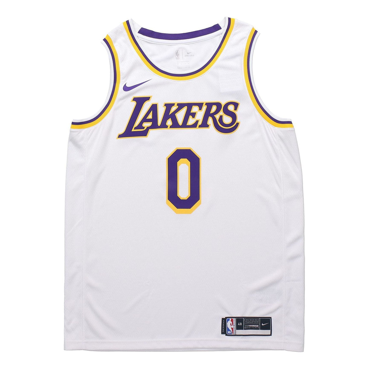 Nike NBA Casual Sports Retro Basketball Jersey/Vest SW Fan Edition 2020 Season Los Angeles Lakers Kuzma 0 White CW3595-106