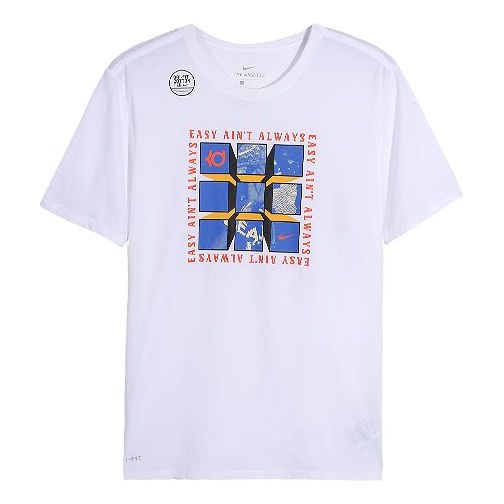 Nike Dri-Fit KD Durant Printing Quick Dry Short Sleeve White 923740-100