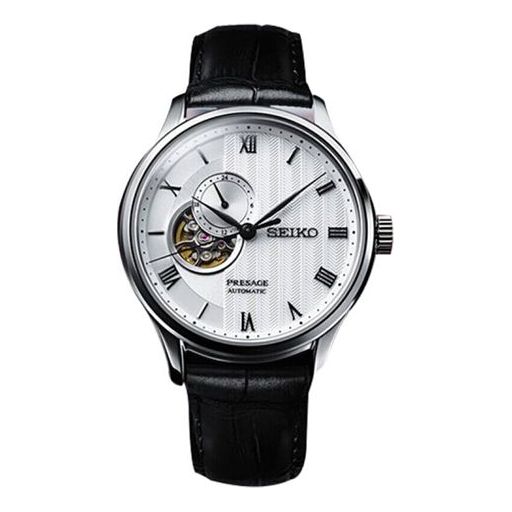 Men's SEIKO Watch PRESAGE Series Japan White Dial Belt Business 4R Movement Automatic / Mechanical Watch SSA379J1