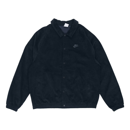Men's Nike Stack logo Casual Corduroy Jacket Autumn Black DO2323-010