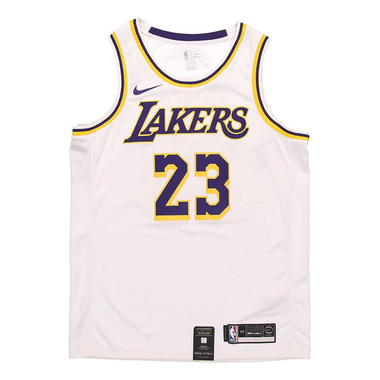 Nike NBA Los Angeles Lakers LeBron James No. 23 Jersey White AA7101-111