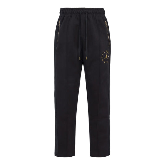 Air Jordan genuine 2019 new JORDAN REMASTERED men's suede trouser Black/Gold BQ5787-010