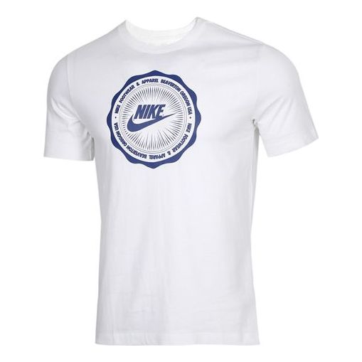 Nike SPORTSWEAR Logo Printing Round Neck Short Sleeve White CW0482-100