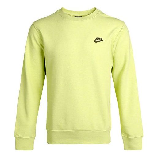 Nike Sportswear Logo Embroidered Sports Round Neck Pullover Green DA0684-352