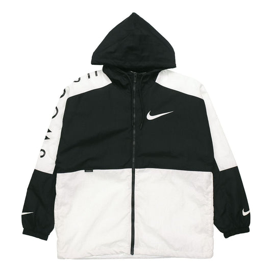 Nike Casual Sports Hooded Jacket Men's Black/White DJ4131-010