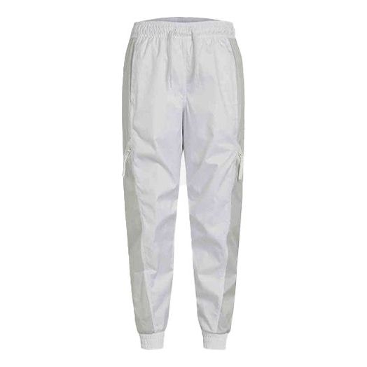 Nike Air Contrast Stitched Windproof Tie Woven Sweatpants For Men White DA0241-100
