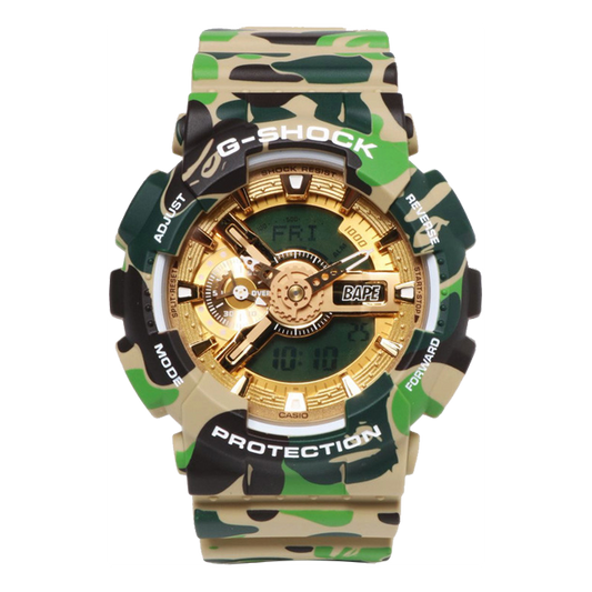 CASIO x A Bathing Ape G-Shock Analog-Digital 'Green Brown Camo' GA-110APE-5A
