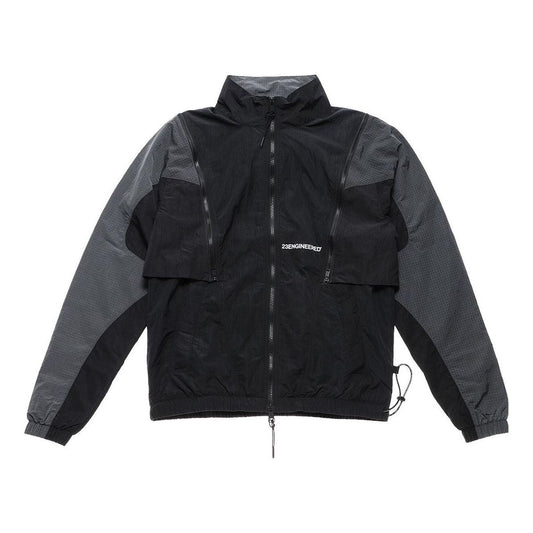 Men's Jordan Colorblock Detachable Zipper Long Sleeves Stand Collar Jacket Autumn Black DH3289-010