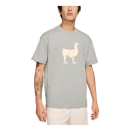 Nike SB Skateboard Printing Skateboard Loose Knit Short Sleeve Gray DD1299-063