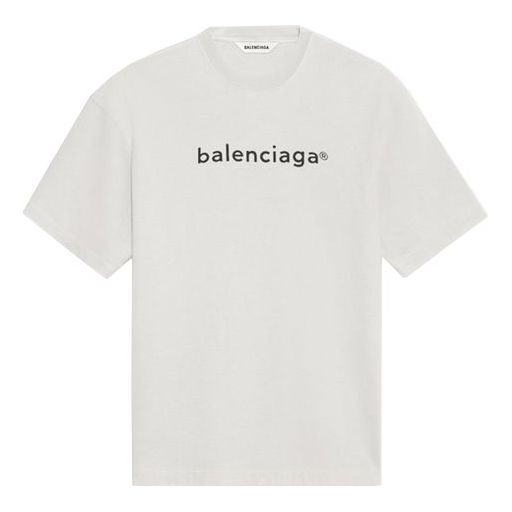 Balenciaga SS21 Logo Lettering Unisex Beige 612965TIV542984
