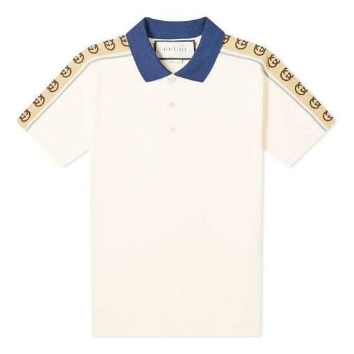 Gucci Interlock Double G Stripe Short Sleeve Polo Shirt White 598949-XJB0Q-9247