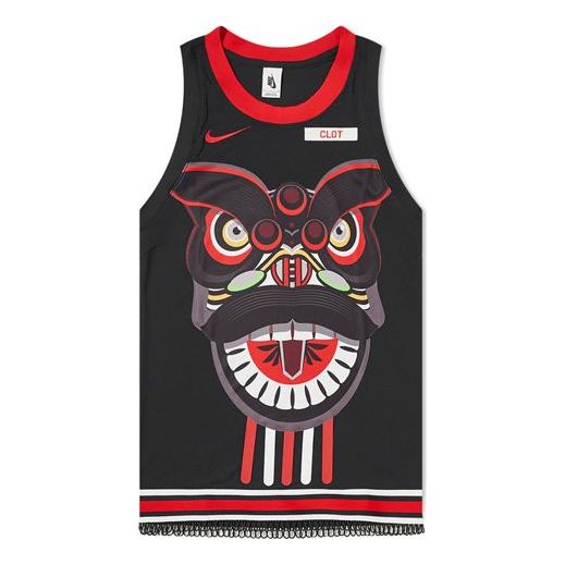 Nike x Clot Crossover Nrg Ge Jersey Basketball Vest Black Red Blackred CK0094-010