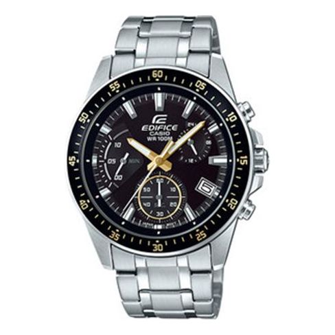 CASIO EDIFICE Waterproof Men Silver/ Mens Black Analog EFV-540D-1A9VUPR