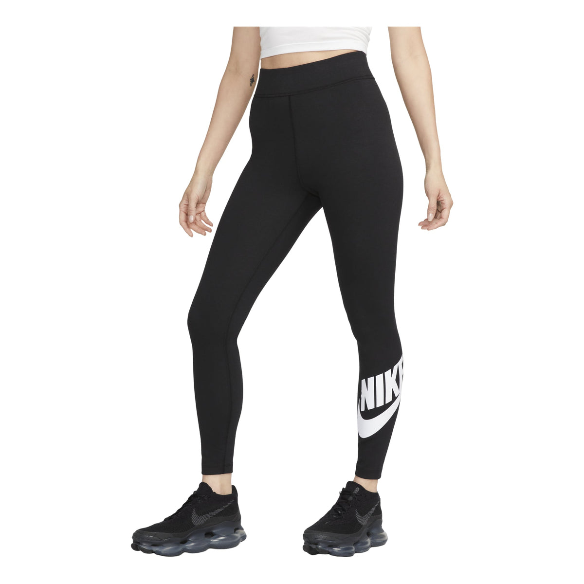 (WMNS) Nike Sportswear Classics High-Waisted Graphic Leggings Asia Sizing 'Black White' DV7792-010