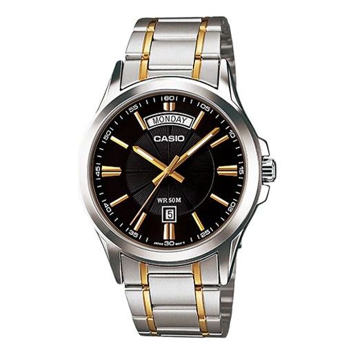 CASIO Quartz Waterproof Unisex Mens SilverBlack Analog MTP-1381G-1A