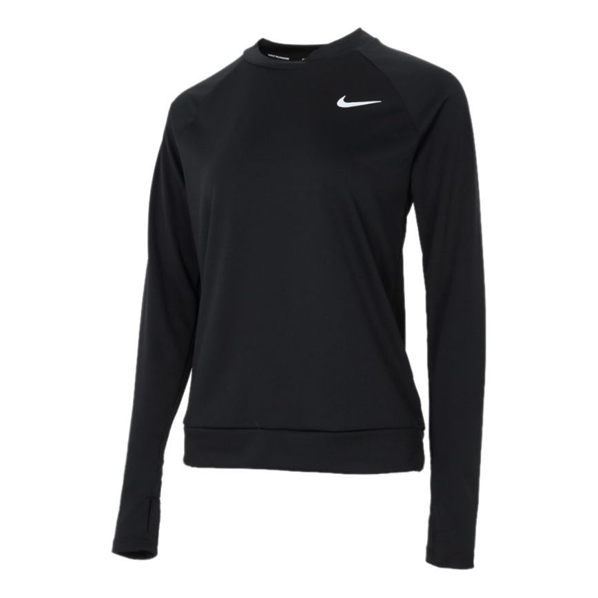 (WMNS) Nike Casual Sports Long Sleeves Round Neck Black Hoodie CU3271-010