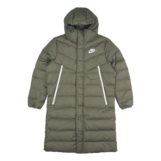 Nike Casual Sports mid-length hooded down Jacket Green CU0281-380