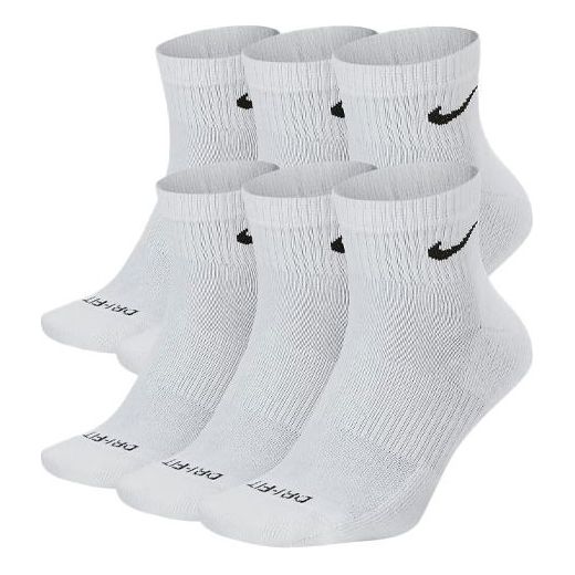 Nike Unisex Everyday Plus Cushioned Sock 6 Packs White SX6899-100
