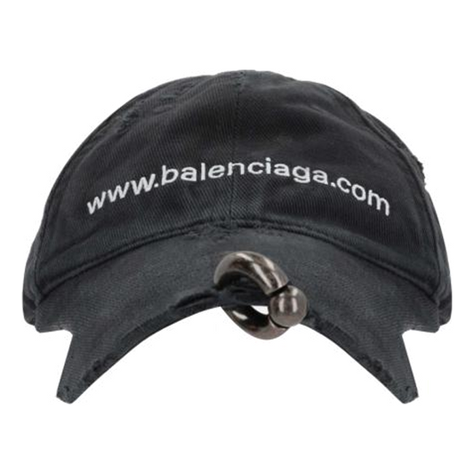 Balenciaga Bal.com Front Piercing Cap 'Black Faded' 750716410B21071