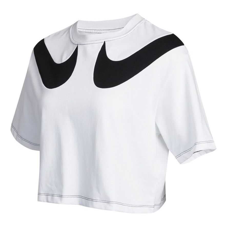 (WMNS) Nike Sportswear Swoosh Short Round-neck White DD5591-100