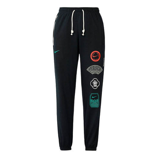 Men's Nike Pattern Printing Lacing Casual Bundle Feet Sports Pants/Trousers/Joggers Black DR6405-010