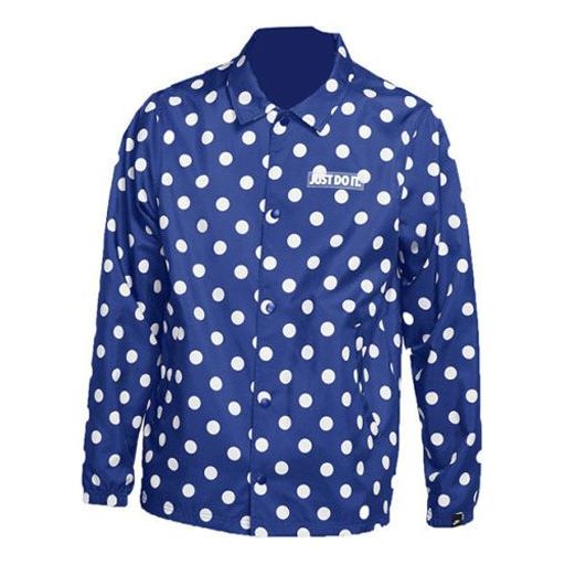 Nike Windproof Breathable polka dots Printing Long Sleeves Jacket Blue CQ8924-480