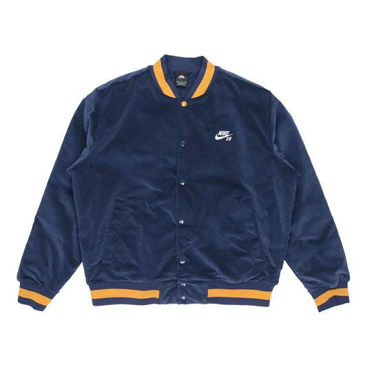 Nike SB Skateboard corduroy Skateboard Sports Logo Jacket Navy Blue Dark  CK5445-410