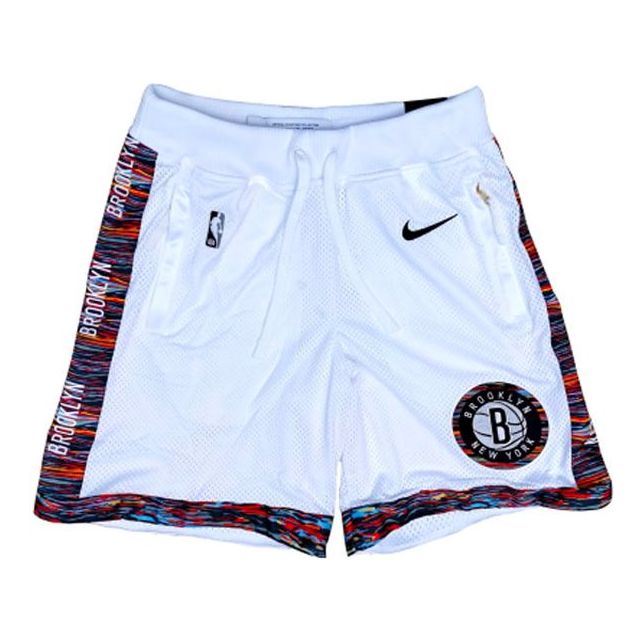Nike NBA Brooklyn Nets CE City Series Basketball Sports Breathable Quick Dry Shorts White CJ9415-100