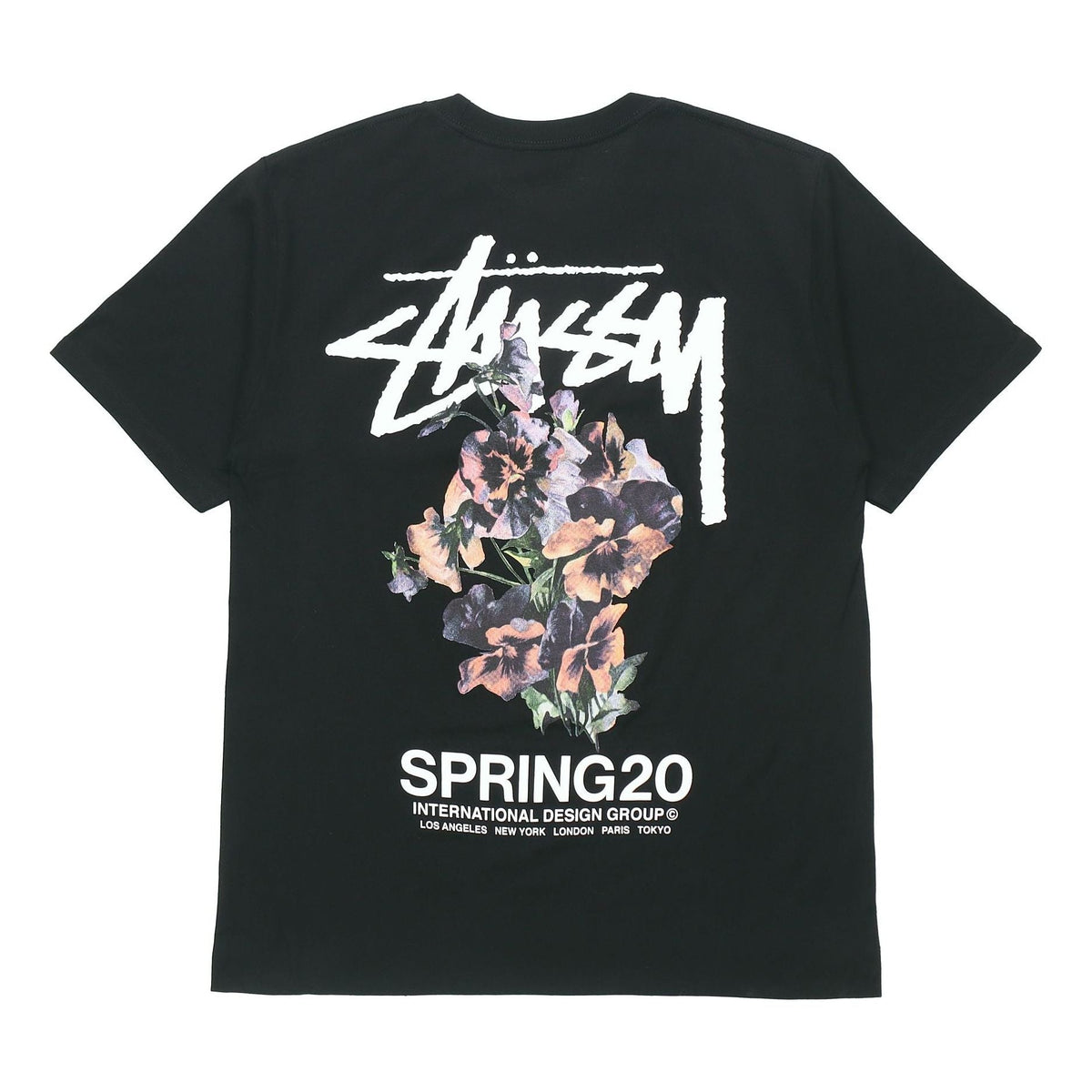 Stussy Unisex SS20 Bouquet Printing Black 1904565-BLK