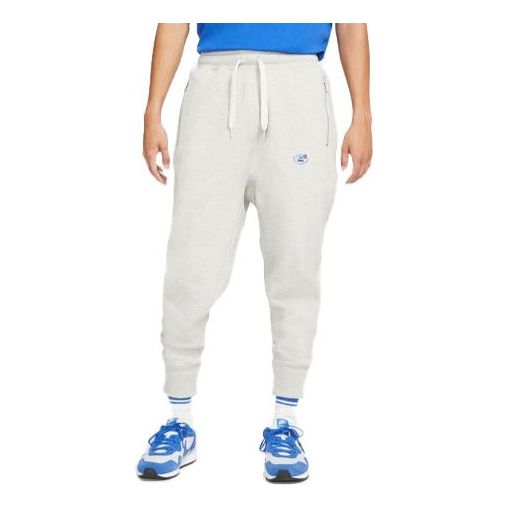 Nike Sportswear Airmoji Lacing Bundle Feet Fleece Casual Sports Pants Gray CZ2355-050