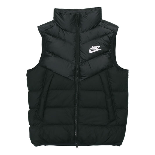 Nike Sportswear Windrunner Down Fill Sports Splicing Stand Collar Down Vest Black 928860-010